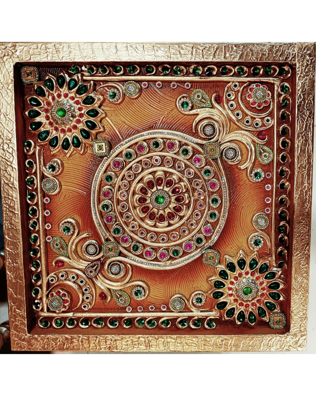 Riddhi Siddhi Art Creations - Elegant Gold Chowki